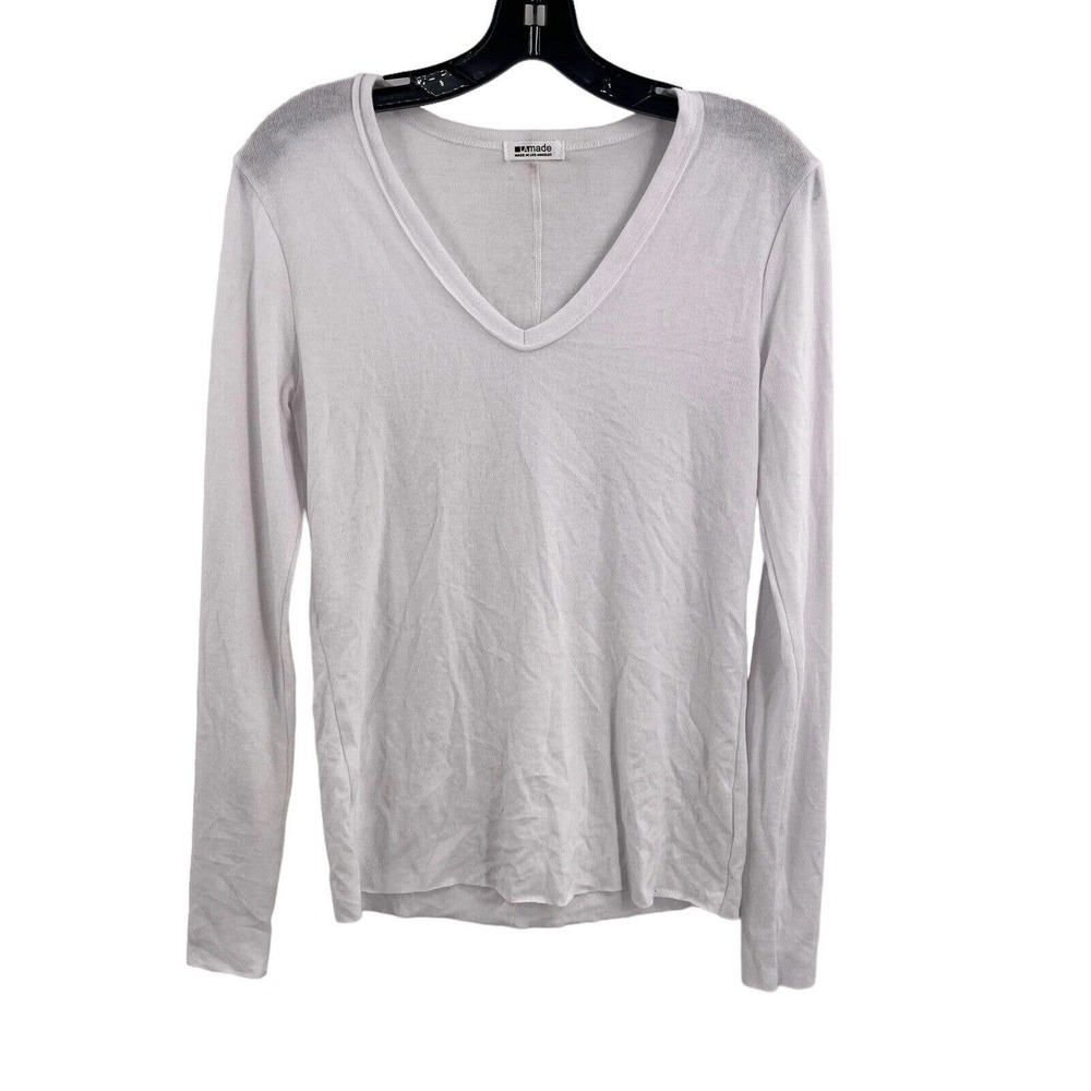 LAMade White V Neck‎ Long Sleeve Small